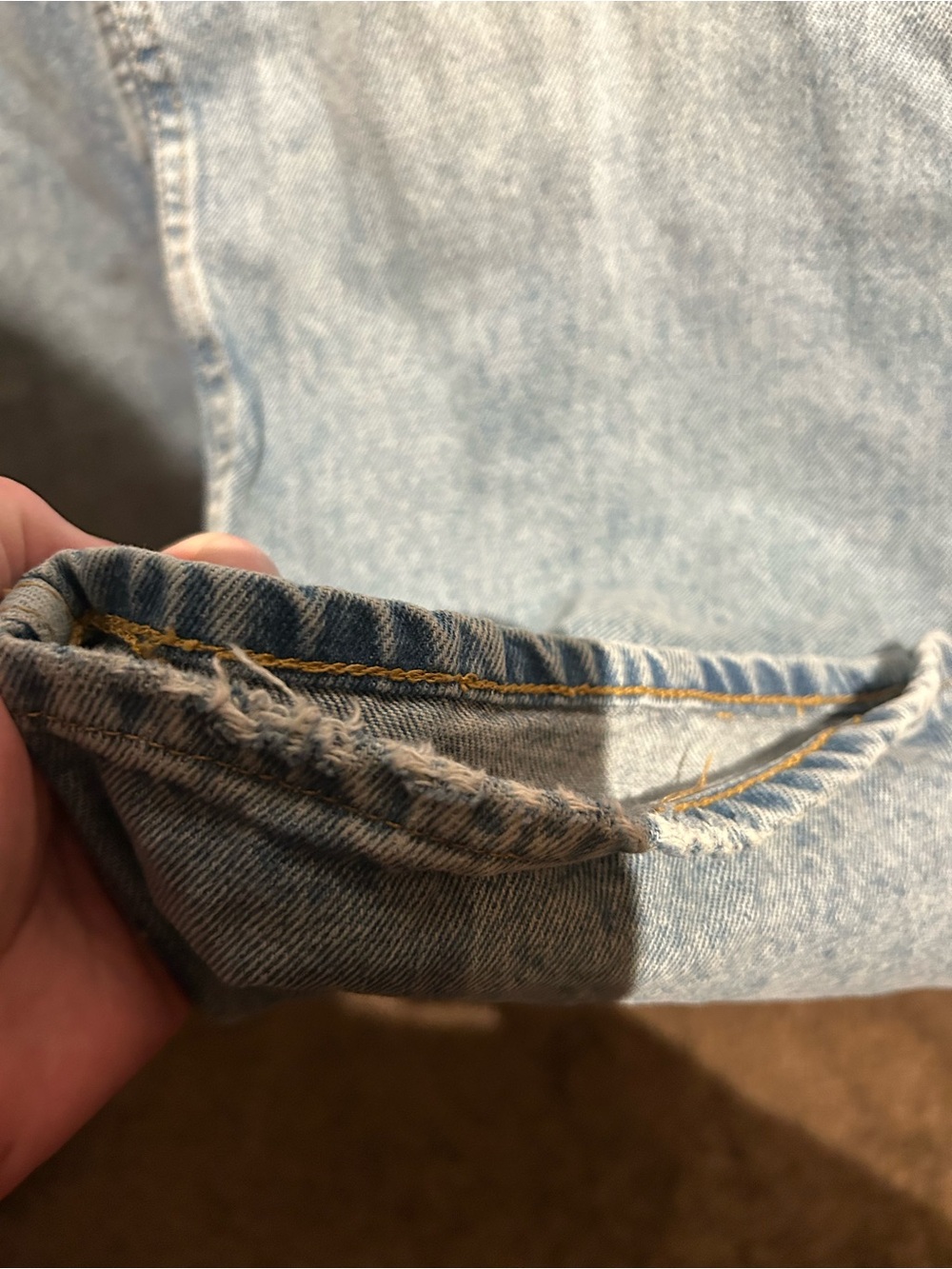 Motel Low Rise Parallel Jeans In Bright Blue Used - Picture 5 of 8